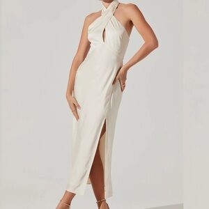 ASTR the label Marissa Satin Halter Neck Midi Dress